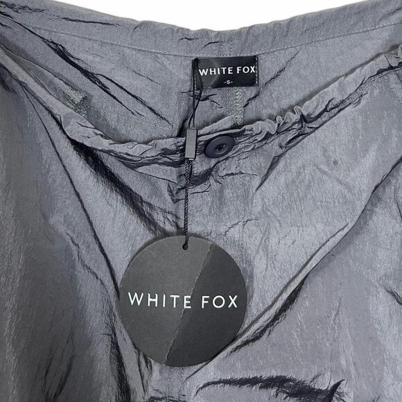 White Fox NWT Be The Moment Cargo Parachute Pants Charcoal With Adjustable Ties - Picture 5 of 6